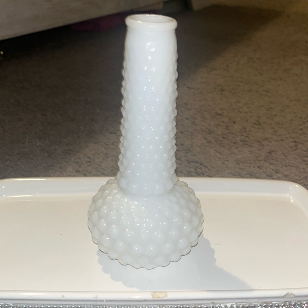 VNTG E.O. Brody Cleveland Co. Hobnail Milk Glass Bulb Vase
